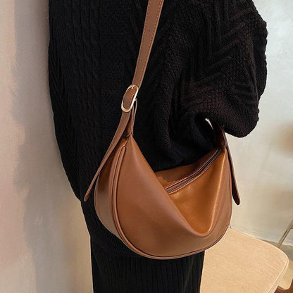 Retro PU diagonal bag women's large-capacity shoulder bag 2024 new high-quality autumn and winter single-shoulder messenger bag high-quality PU dumpling bag