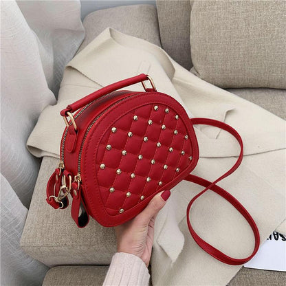 New Shoulder Bag Women 2024 New Crossbody Bag Trendy Rivet Handbag One Shoulder Bag Student Rivet Fashion Bag Temperament Women's Bag