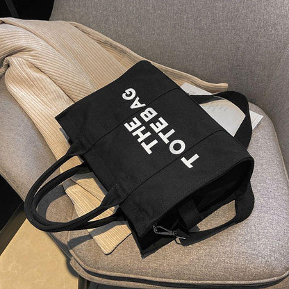 Canvas Simple Tote Bag 2024 New Korean Fashion Handbag Net Red Tide Flow Wide Shoulder Strap One Shoulder Crossbody Bag New Quality Canvas Tote Bag