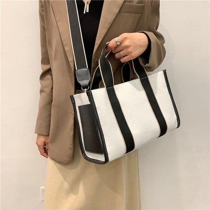 Messenger bag fashion commuter tote bag 2024 new large-capacity female canvas atmospheric simple shoulder bag hand-held