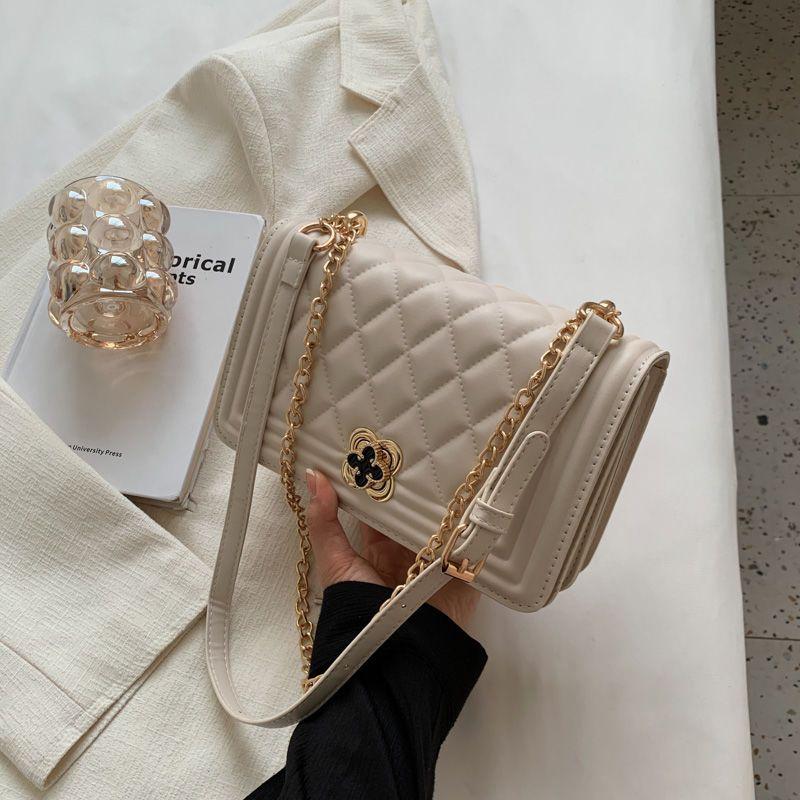 This year's popular small bag women's bag 2024 new summer women's classic rhombus solid color chain bag casual small cross-body bag daily commuting versatile shoulder bag exquisite high grade square bag