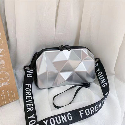 2024 new fashion small square bag trend personality slanting shoulder bag mini luggage bag fashion versatile bag mobile phone bag mini bag cute girl bag