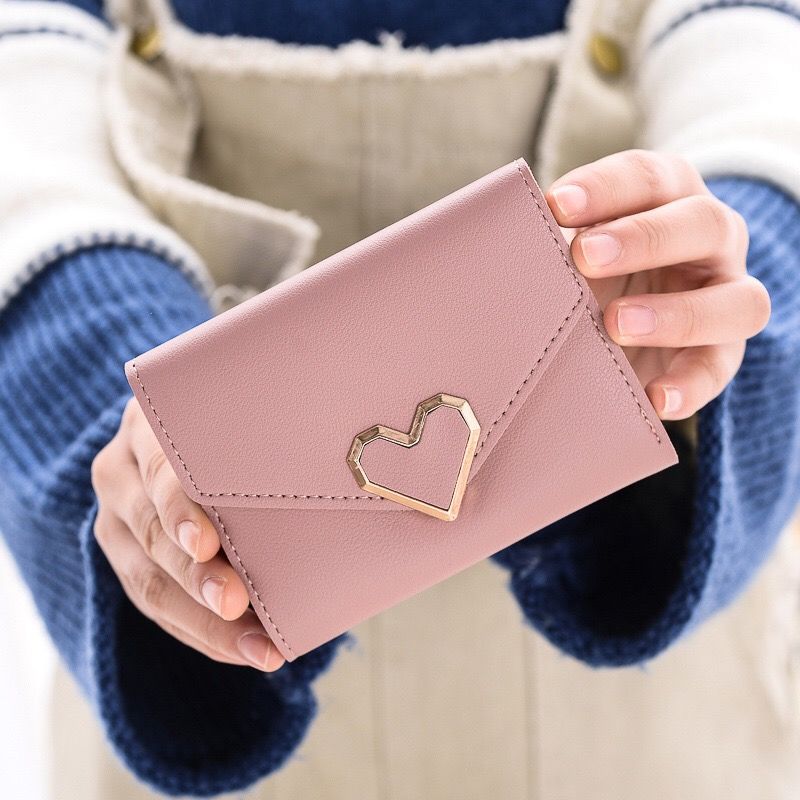 New Simple Short Wallet Women's Long Thin Korean Buckle Coin Purse Student Women's Wallet Women's Short