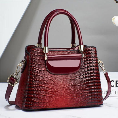 Advanced sense handbag for women 2024 new large capacity cross-body bag, crocodile pattern, popular handbag, fashionable net, red shoulder bag, temperament, women's work bag, diagonal bag, high-quality women's bag