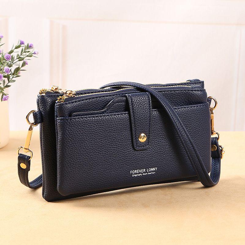 2024 New Pouch Women's Messenger Bag Mobile Phone Bag Korean Style Mature French Style Temperament Autumn and Winter Trendy One-Shoulder Bag