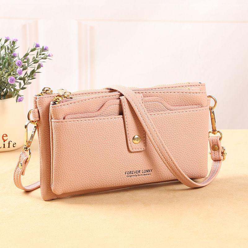 2024 New Pouch Women's Messenger Bag Mobile Phone Bag Korean Style Mature French Style Temperament Autumn and Winter Trendy One-Shoulder Bag