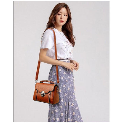 Vintage leather bag temperament shoulder bag elegant small bag women 2024 new fashion vintage handbag leather texture versatile soft leather small square bag advanced women's bag