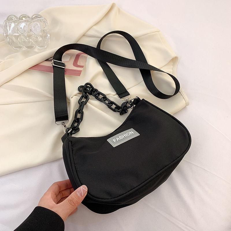 Summer High-Grade Small Bag for Women 2024 New Western Style All-Matching Broadband One-Shoulder Bag Canvas Bag Fashion Messenger Bag