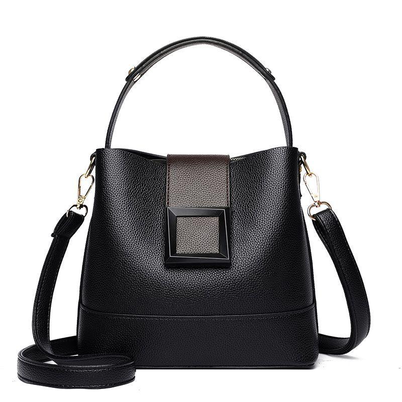 High quality bucket bag women's 2024 new fashion soft leather one-shoulder messenger bag versatile large capacity portable women's bag temperament women's bag advanced feeling women's bag