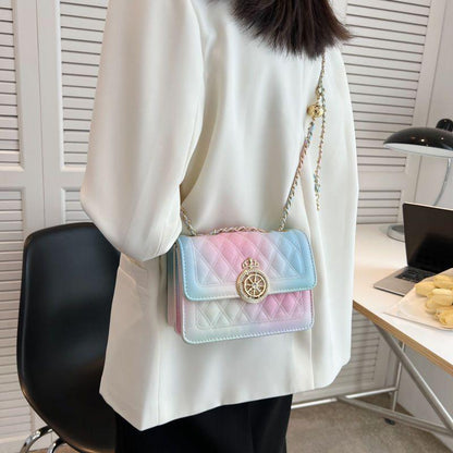 Fashionable cross bag women's 2024 new style elegant temperament versatile shoulder bag high sense hot selling cross bag small square bag chain bag