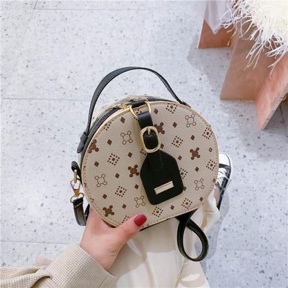 Small round Biscuit Women's Bag 2024 New Fashion Shoulder Crossbody All-Matching High-Grade Niche Retro Classic Bag