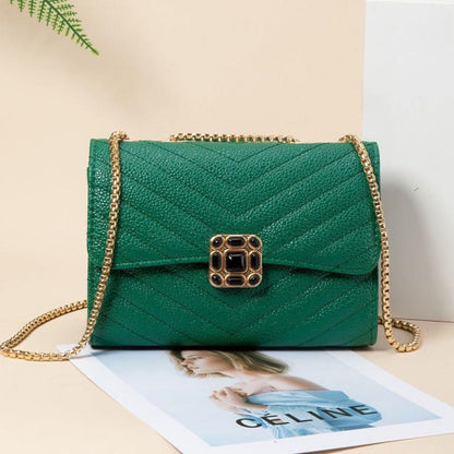 2024 Spring and Summer New Fashion Elegant Women's Bag Classic Versatile Fashion Chain Bag Small Daily Crossbody Bag Light Luxury Premium Small Square Bag Delicate Small Fragrant Bag