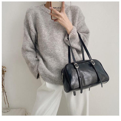 PU armpit bag women 2024 new fashion shoulder bag small armpit bag French stick bag elegant bag