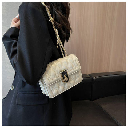 Advanced fashion women's bag 2024 new fashion diamond chain bag temperament messenger bag elegant shoulder bag adjustable chain bag