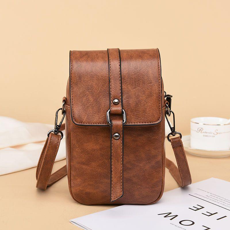 2024 New Versatile Retro Crossbody Small Bag Fashion Mini Shoulder Bag Simple and Magnificent Daily Versatile Mobile Bag Exquisite Multifunctional Solid Color Women's Bag