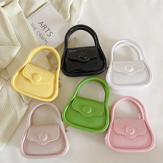 2024 new women's jelly bag small and delicate chain bag mini small bag portable one-shoulder messenger bag women's chain bag girl's advanced sense diagonal chain bag