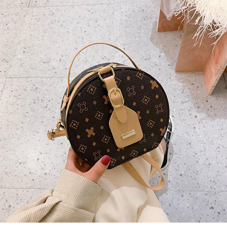 Small round Biscuit Women's Bag 2024 New Fashion Shoulder Crossbody All-Matching High-Grade Niche Retro Classic Bag