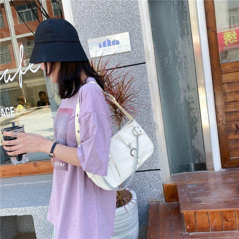 Fashion underarm bag 2024 new trend personality versatile one-shoulder messenger bag nylon cloth chain handbag women's high-quality underarm bag small bag