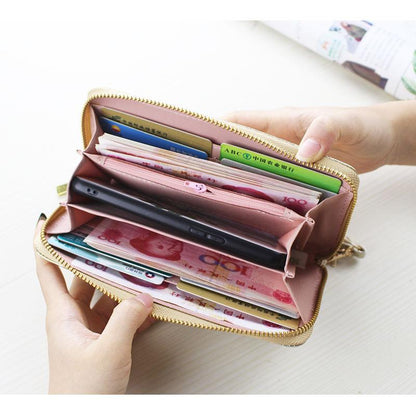 New European and American Women's Wallet Fashion Women's Long Wallet Women's Multi functional Wallet Children's Zipper Handbag Wallet Fashion Wallet