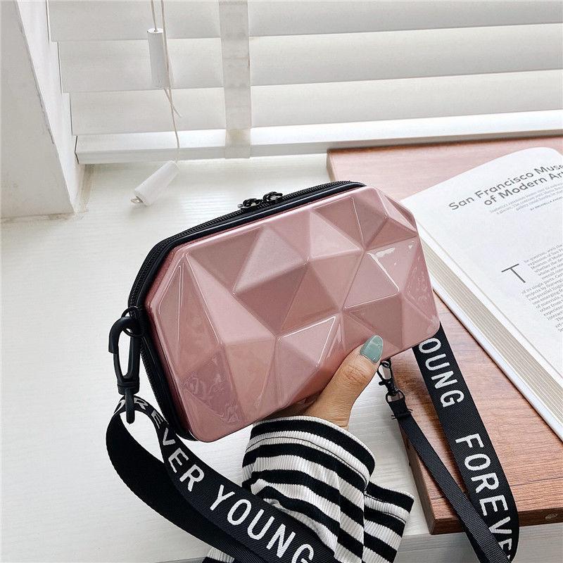 2024 new fashion small square bag trend personality slanting shoulder bag mini luggage bag fashion versatile bag mobile phone bag mini bag cute girl bag