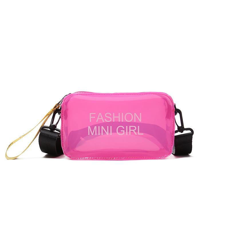 Transparent small square bag female 2024 new all-match beach messenger bag small bag jelly bag Korean version ins cosmetic bag