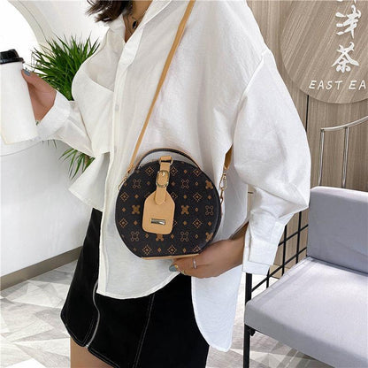 Small round Biscuit Women's Bag 2024 New Fashion Shoulder Crossbody All-Matching High-Grade Niche Retro Classic Bag