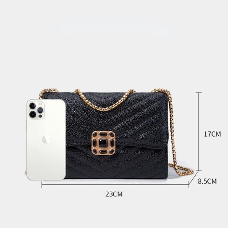 2024 Spring and Summer New Fashion Elegant Women's Bag Classic Versatile Fashion Chain Bag Small Daily Crossbody Bag Light Luxury Premium Small Square Bag Delicate Small Fragrant Bag