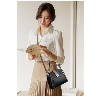 Fashion shoulder bag leather bag women's handbag 2024 new fashion single shoulder messenger bag large capacity bucket bag elegant commuter women's work bag