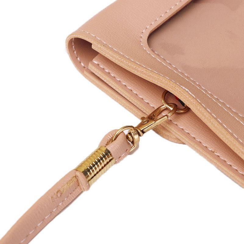 Mobile phone shoulder bag ladies touch screen mobile phone bag new student small bag simple and versatile Korean version one shoulder messenger small bag wallet women