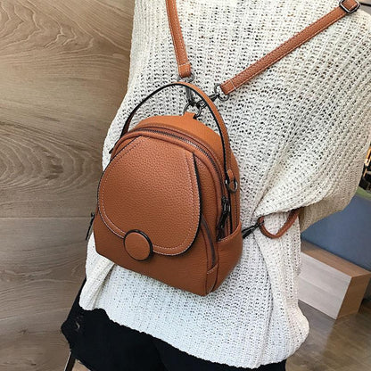 Genuine Leather Soft Leather Women's Bag 2024 New Double Shoulder Backpack Women's Versatile Women's Bag Oblique Straddle Bag Women's Large Capacity Bag