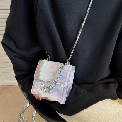 New Mini Bag Women 2024 New Fashion Handheld Pearl Chain Crossbody Bag Advanced Small Square Bag Personality Cute Chain Bag Girl Crossbody Bag