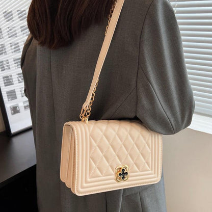 This year's popular small bag women's bag 2024 new summer women's classic rhombus solid color chain bag casual small cross-body bag daily commuting versatile shoulder bag exquisite high grade square bag