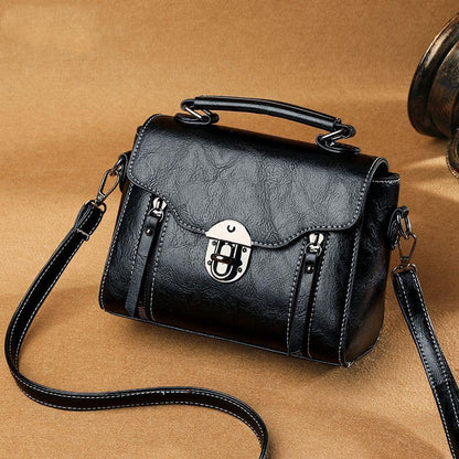 Vintage leather bag temperament shoulder bag elegant small bag women 2024 new fashion vintage handbag leather texture versatile soft leather small square bag advanced women's bag