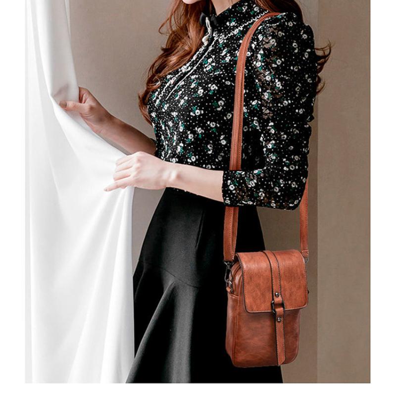 2024 New Versatile Retro Crossbody Small Bag Fashion Mini Shoulder Bag Simple and Magnificent Daily Versatile Mobile Bag Exquisite Multifunctional Solid Color Women's Bag