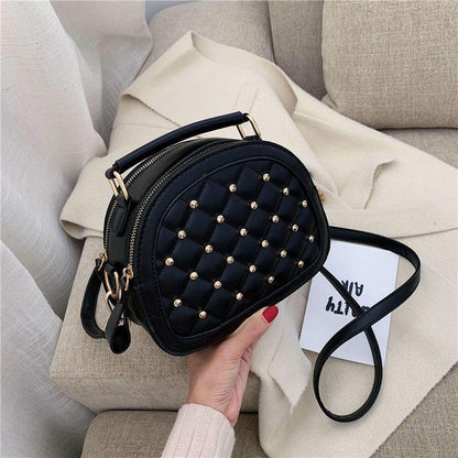 New Shoulder Bag Women 2024 New Crossbody Bag Trendy Rivet Handbag One Shoulder Bag Student Rivet Fashion Bag Temperament Women's Bag