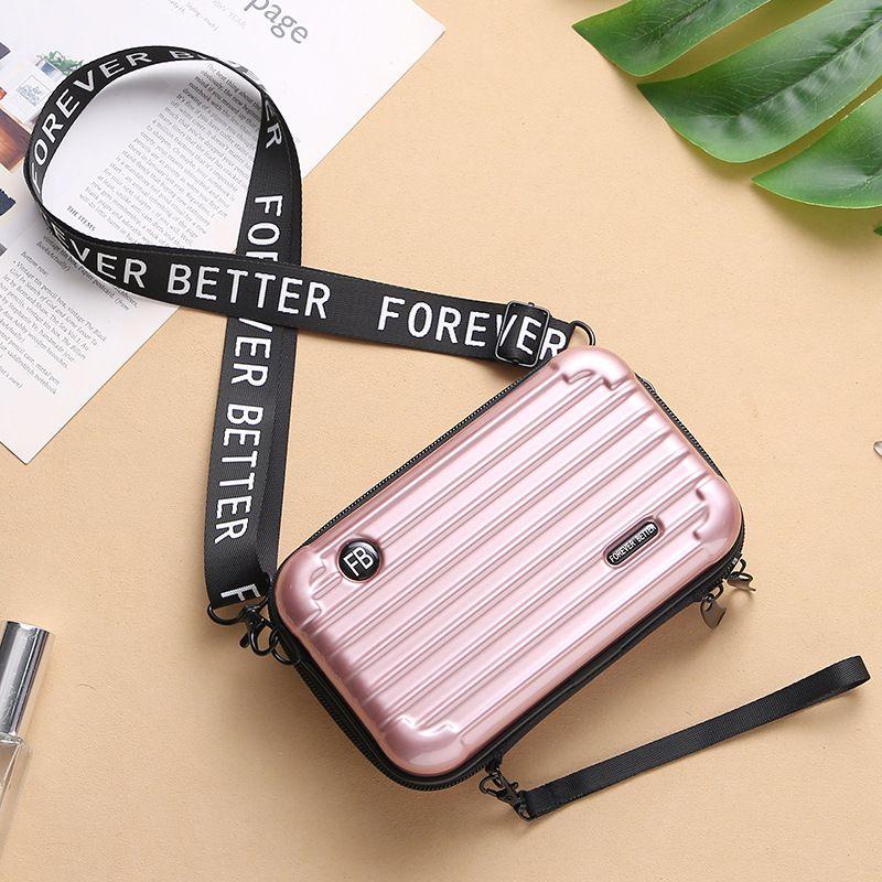 2024 New Luggage Women's Small Bag Crossbody Shoulder Personality Hand-Held Mini Suitcase-Style Small Square Box Bag