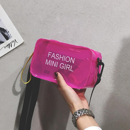 Transparent small square bag female 2024 new all-match beach messenger bag small bag jelly bag Korean version ins cosmetic bag