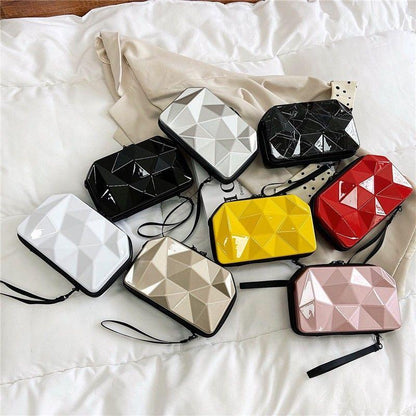 2024 new fashion small square bag trend personality slanting shoulder bag mini luggage bag fashion versatile bag mobile phone bag mini bag cute girl bag