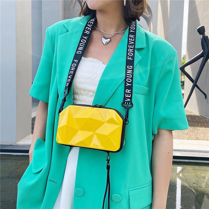 2024 new fashion small square bag trend personality slanting shoulder bag mini luggage bag fashion versatile bag mobile phone bag mini bag cute girl bag