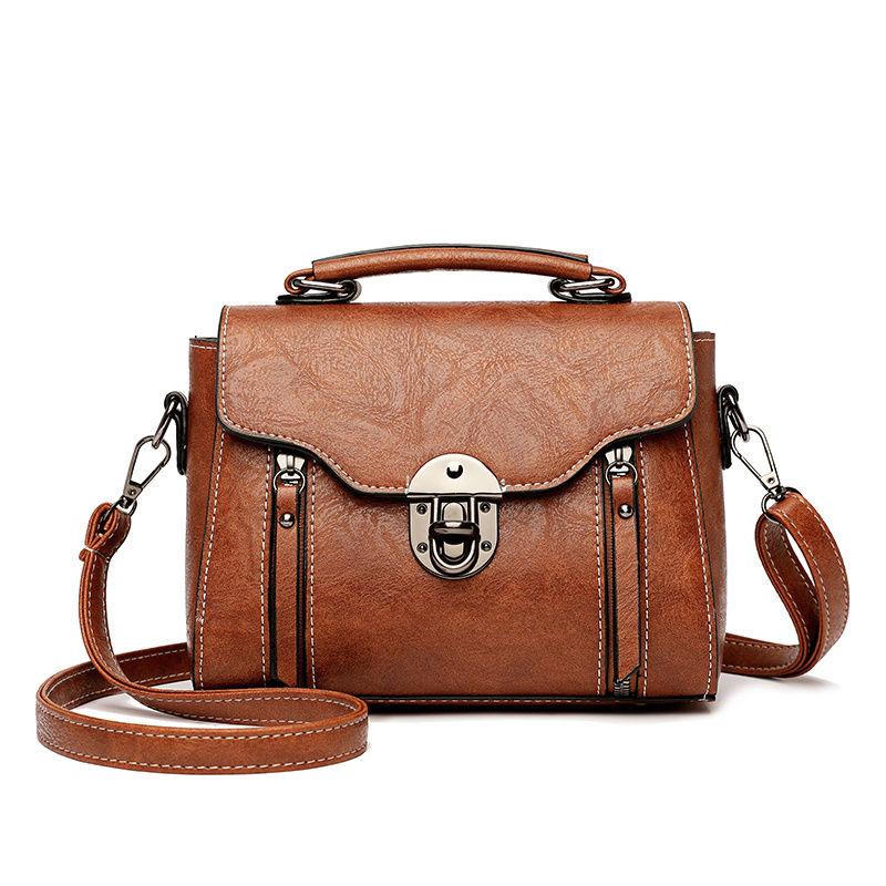 Vintage leather bag temperament shoulder bag elegant small bag women 2024 new fashion vintage handbag leather texture versatile soft leather small square bag advanced women's bag