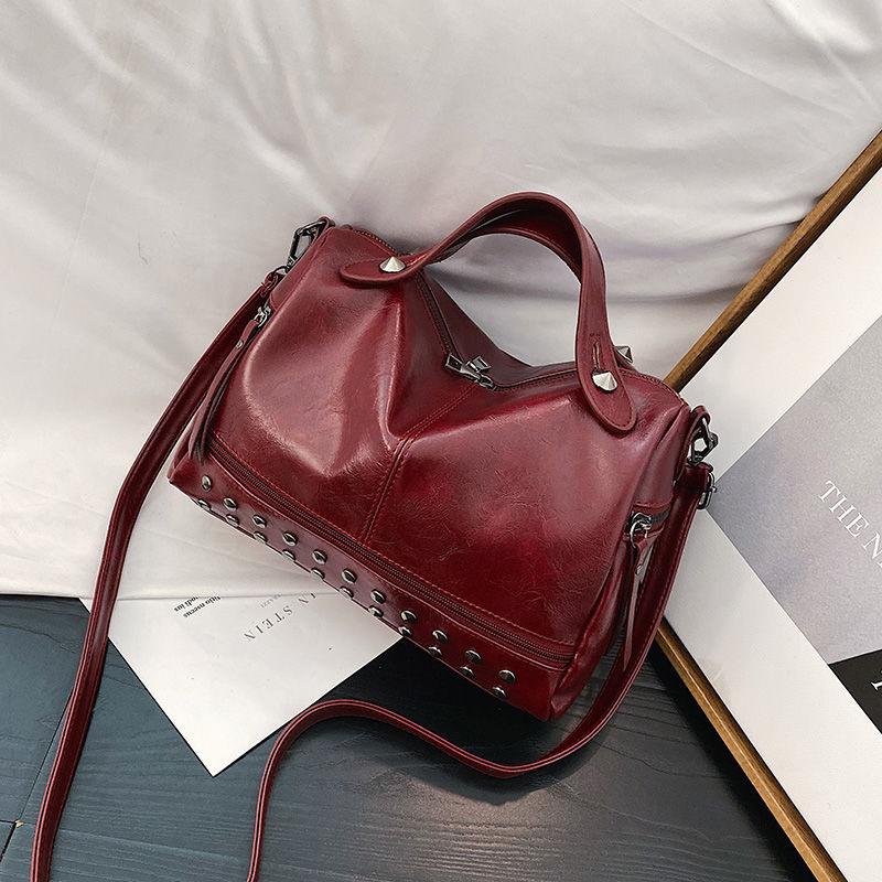 Authentic Leather Tactile Feel Bag Women's 2024 New Retro Easy Matching Portable Messenger Bag Large Capacity Women's Bag Elegant Shoulder Bag