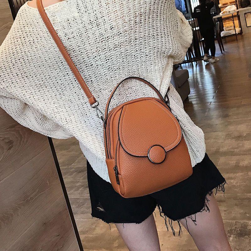 Genuine Leather Soft Leather Women's Bag 2024 New Double Shoulder Backpack Women's Versatile Women's Bag Oblique Straddle Bag Women's Large Capacity Bag