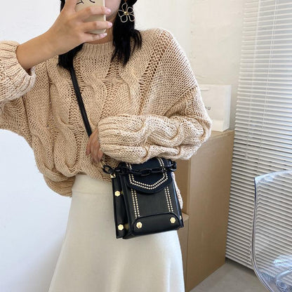 Niche Acrylic Portable Mini Phone Bag 2024 New Trendy Orange All-Match Shoulder Bag Fashion Crossbody