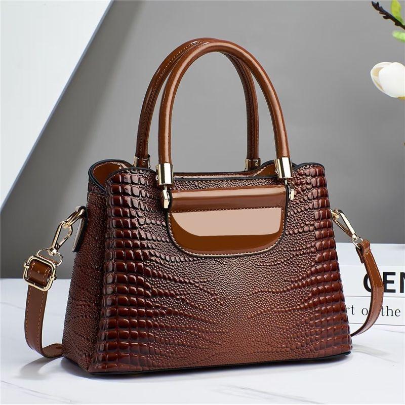 Advanced sense handbag for women 2024 new large capacity cross-body bag, crocodile pattern, popular handbag, fashionable net, red shoulder bag, temperament, women's work bag, diagonal bag, high-quality women's bag