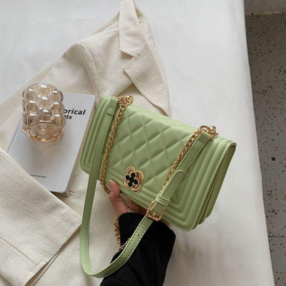 This year's popular small bag women's bag 2024 new summer women's classic rhombus solid color chain bag casual small cross-body bag daily commuting versatile shoulder bag exquisite high grade square bag