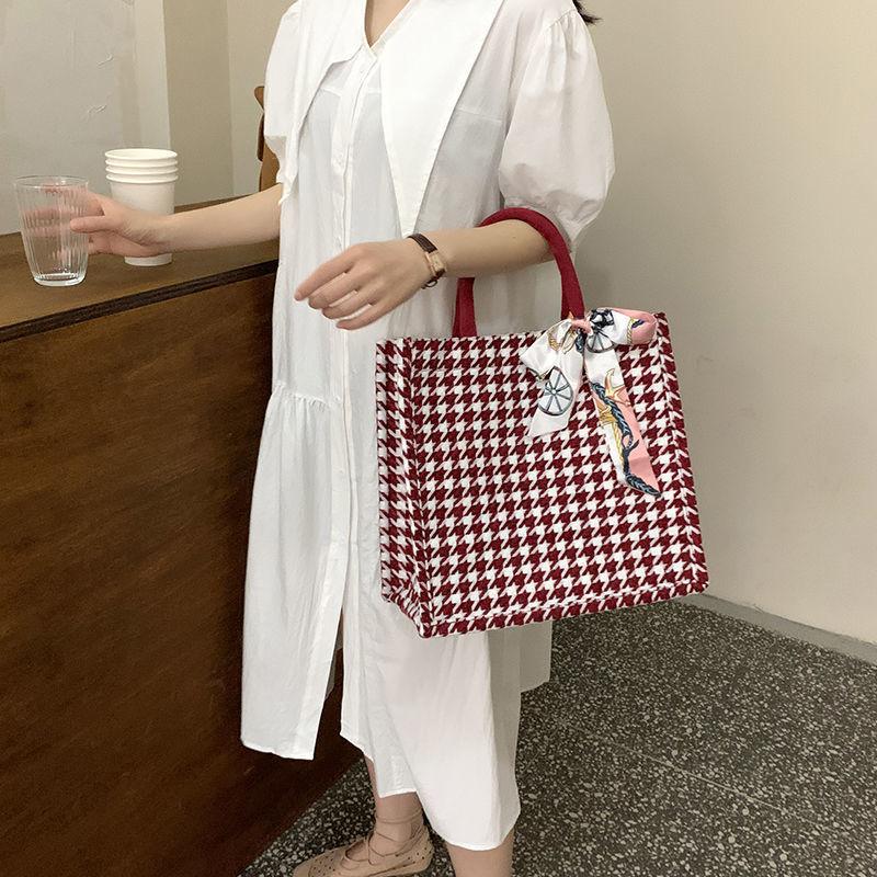 South Korea ins canvas tote bag bag 2024 new net red student female bag large capacity tote bag