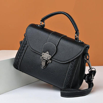 Leather bag Women elegant Korean fashion one shoulder messenger bag Women's bag Soft leather handbag Large capacity bag 2024 Women's new single room bag