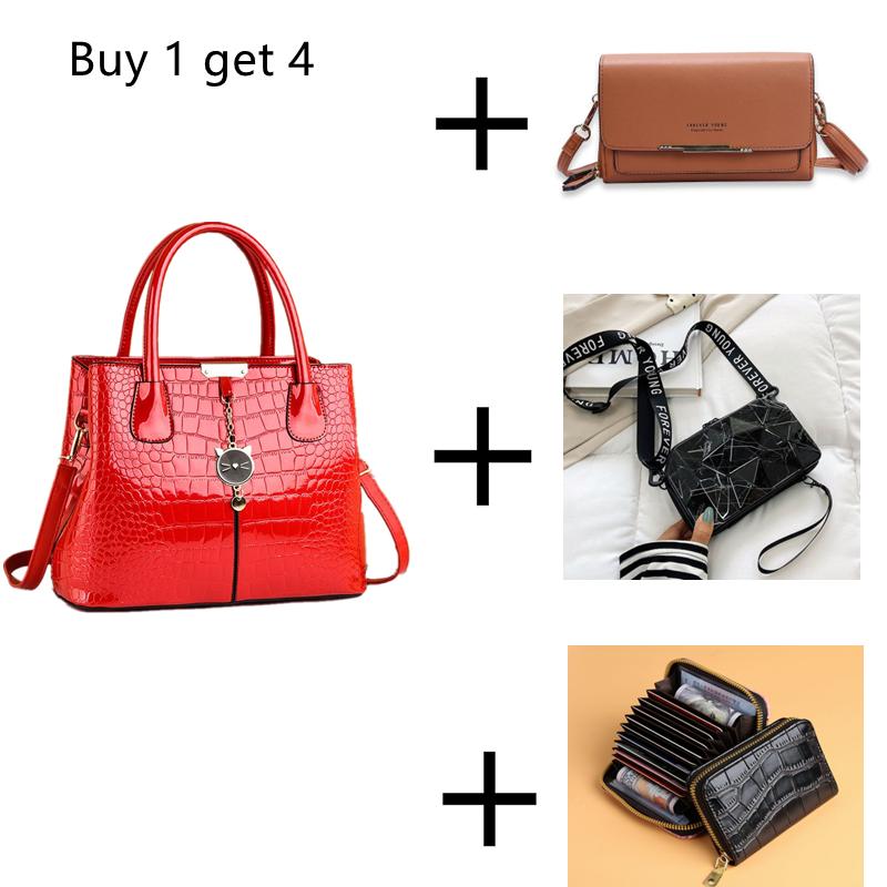 High-capacity Tote bag for women 2024 new high-end mother's bag versatile three-layer popular bright leather one-shoulder messenger bag temperament high-grade handbag