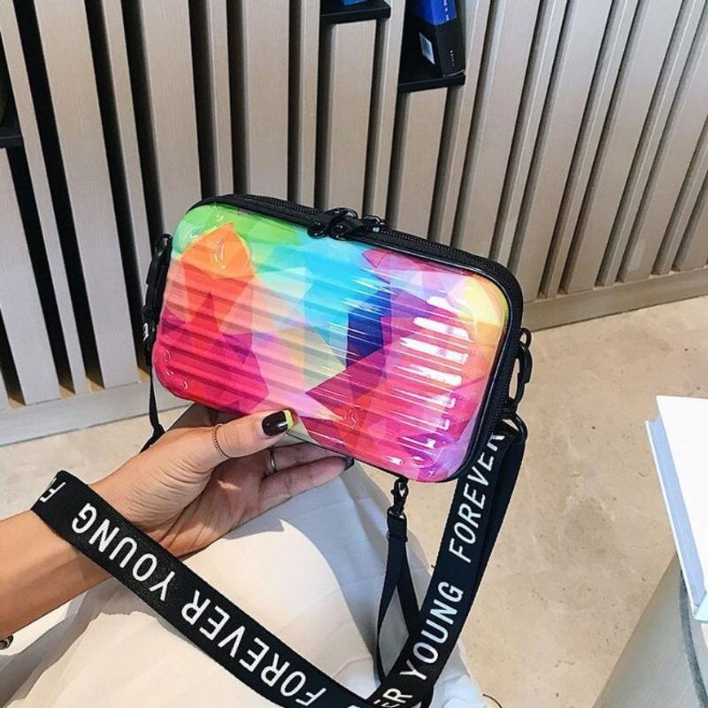 Small Suitcase 2024 New Mini Wide Shoulder Strap Diagonal Crossbody Versatile Fashion Box Square Pouch