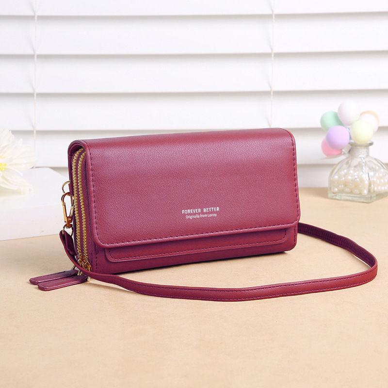 2024 new touch screen mobile phone bag Women's fashion Versatile one shoulder messenger bag Transparent mobile phone wallet